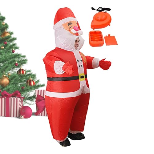 Fbinys Inflatable Costume, Polyester Santa Suit, Adjustable Inflatable Costume, Festive Costume, Christmas Wear for Adults, 4 Aa Batteries (Not Included), Height: About 150-190cm von Fbinys