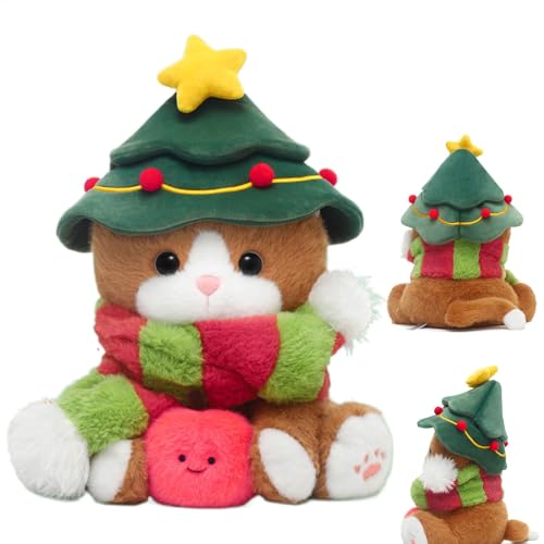 Fbinys Plüsch Weihnachten Katze Weihnachten Stofftier Urlaub Home Decor Weihnachtsstrumpf Stuffer Stofftier für Kinder Plüsch Katze für Weihnachten Niedliche Weihnachtsdekoration Weihnachten Plüsch von Fbinys