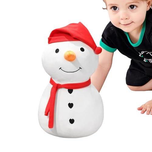 Fbinys Schneemann Plüschpuppe Schneemann Plüschfigur Kuschelige Schneemann Dekoration Weiche Schneemann Puppe Winterurlaub Plüsch Weihnachten Plüsch Ornament Huggable Schneemann Stofftier Schneemann von Fbinys