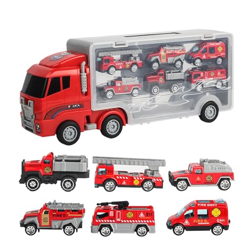 Fire Truck Vehicle Toy Set Fire Truck Carrier Model Fire Transporter Toy Alloy Fire Vehicles For Kids Fire Truck Toy Set For Boys Kids Fire Truck Toy Fire Rescue Vehicle Toy Fire Truck Toy For Toddler von Fbinys