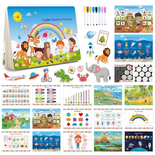 Kids Busy Book, Vorschul-Lernbuch, Kindergarten-Aktivitätsspielzeug, interaktives Kinder-Lernbuch, pädagogisches beschäftigtes Buch, Feinmotorik-Aktivitätsbuch, lustiges Lernbuch für Kinder, tragbare von Fbinys