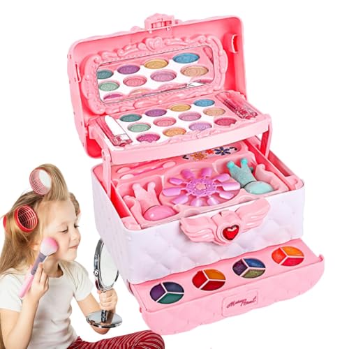 Kids Makeup Kit, Little Girls Toys Real Cosmetic, Children’s Makeup, Dress-Up Cosmetic Box, Kid Friendly Creativity Toy, Imaginative Play Makeup Set, Kids Cosmetics, Fun Makeup Kit for Girls von Fbinys