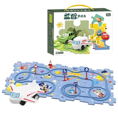 Kids Puzzle Rail Car Set, Children's Race Track Toy, Educational Preschool Toys, Bright Colors Puzzle Car Set, Race Track Educational Toy, Kids Learning Rail Set, Preschool Puzzle Track von Fbinys