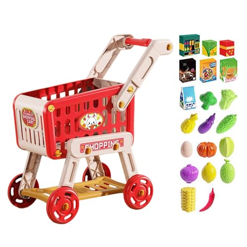Kids Shopping Cart - 18.31 x 10.24x20.08 Zoll Spielen Lebensmittelspielzeug für pädagogisches Lernen, Geburtstagsfeiern mit Küchenzubehör, falsches für Mädchen , Indoor -Familien Kids Shopping Cart - 18.31 x 10.24x20.08 Zoll Spielen Lebensmittelspielzeug für pädagogisches Lernen, Geburtstagsfeiern mit Küchenzubehör, falsches für Mädchen , Indoor -Familien von Fbinys