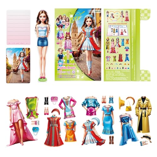 Magnetic Paper Dolls, Magnetic Princess Dress Up Game, Activities Magnet Book, Dress Up Sticker Book, Children's Educational Toy, Dress Up Magnets, Kids Magnetic Doll Set, Magnetic Toy for Girls von Fbinys