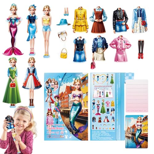 Magnetic Paper Dolls, Magnetic Princess Dress Up Game, Activities Magnet Book, Dress Up Sticker Book, Children's Educational Toy, Dress Up Magnets, Kids Magnetic Doll Set, Magnetic Toy for Girls von Fbinys