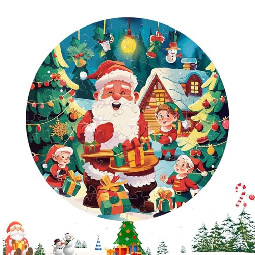 Pädagogisches Puzzle, 70-teiliges Kinderpuzzle, Urlaubspuzzle-Spiel, festliches 2D-Puzzle, einzigartige Puzzleteile, Familienspiel-Nacht-Puzzle, Weihnachtsthema-Puzzle, Weihnachtspuzzle für Kinder von Fbinys