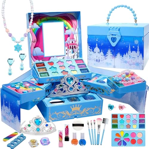 Princess Cosmetic Play Kit, Washable Makeup Toys for Kids, Children's Makeup Kit, Makeup Set for Teenage Girls, Pretend Play Makeup Set, Cosmetic Kit for Girls, Kids Makeup Toys, Harmless Kids Makeup von Fbinys