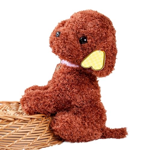 Short Search Terms Curly Hair Dog Plushie, Funny Dog Stuffed Animal, Soft Dog Toy, 25cm Dog Plush, Brown Dog Stuffed Toy, Kids Dog Plushie, Cute Dog Plush Toy, Dog Cuddly Toy, Plush Dog for Boys von Fbinys