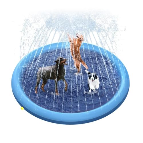 Splashing Pads for Dogs, Double-Edge Splashing Pool, Dog Water Splashing Pad, Funny Dog Splashing Mat, Kids Splashing Pool, Backyard Splash Pad, Lawn Splashing Mat, Beach Splashing Pool, von Fbinys