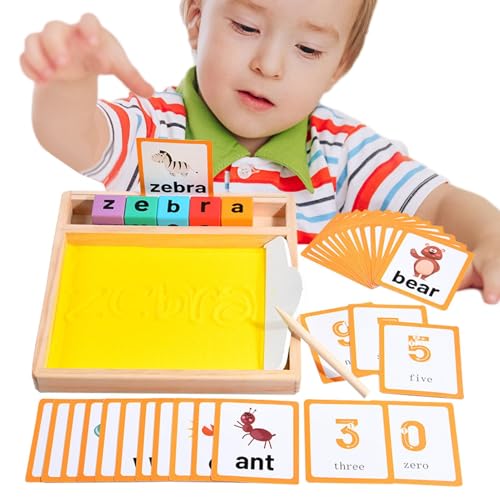 Wooden Sand Tray, Letter Tracing Sand Tray, Writing Learning Tray, Kids Sand Writing Tray 22.5x2.1x2.4cm/8.86x0.83x0.94 Inches Sand Tray for, Tactile Letter Tracing Box, Writing von Fbinys