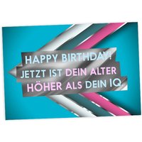 Geburtstagskarte Dein IQ, 17,5cm x 12cm von Fck You Cards Krause & Tietjen GbR