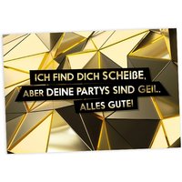 Geburtstagskarte Deine Partys, 17,5cm x 12cm von Fck You Cards Krause & Tietjen GbR