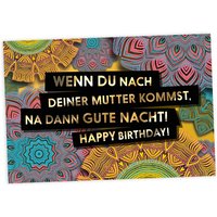 Geburtstagskarte Gute Nacht, 17,5cm x 12cm von Fck You Cards Krause & Tietjen GbR