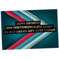 Geburtstagskarte Probleme im Alter, 17,5cm x 12cm von Fck You Cards Krause & Tietjen GbR