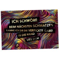 Grußkarte Schmatzen, 17,5cm x 12cm von Fck You Cards Krause & Tietjen GbR