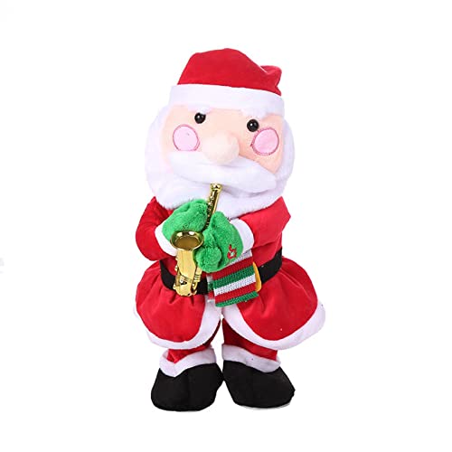 Fcnjsao 32cm Elektrische Santa Spielzeug Hält Saxophon Weihnachten Ornament Musikalische Santa Rentier Für Schreibtisch Haushalt von Fcnjsao