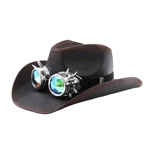 Fcnjsao Elegante Schutzbrille Jazzy Cosplay Kostüm Alle Passende Panama Hat Bühnenkünstler Jazzy Erwachsener Tanzen Accessoire von Fcnjsao