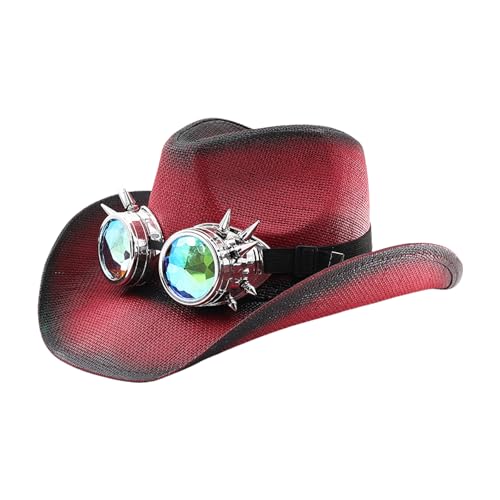 Fcnjsao Elegante Schutzbrille Jazzy Cosplay Kostüm Alle Passende Panama Hat Bühnenkünstler Jazzy Erwachsener Tanzen Accessoire von Fcnjsao