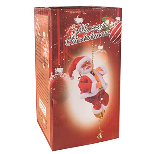 Fcnjsao Elektrische Santa Klettern Spielzeug Weihnachtsmann Klettern Weihnachten Tisch Ornament Kinderzimmer Dekoration Musik Spielzeug von Fcnjsao