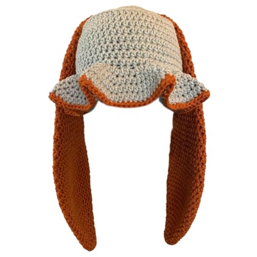 Fcnjsao Gestrickter Kaninchenhut Eimer Schädel Kopfbedeckung Kopfbedeckung Für Outdoors Kaninchen Ohren Halloween Übergroße Mützen von Fcnjsao