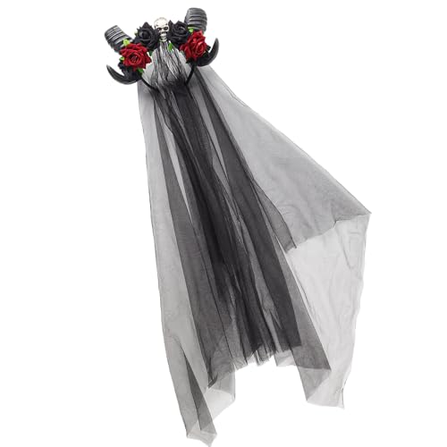 Fcnjsao Halloween Bride Devil Veil Stirnband Dunkler Schleier Für Karnevalsparty Handgefertigte Party Kostüm Teufel Kopfbedeckung von Fcnjsao