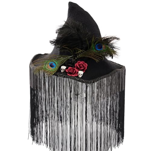 Fcnjsao Halloween Hexenhut Zarte Rose Retro Hexenhüte Für Maskerade Erwachsene Cosplay Kostümzubehör von Fcnjsao