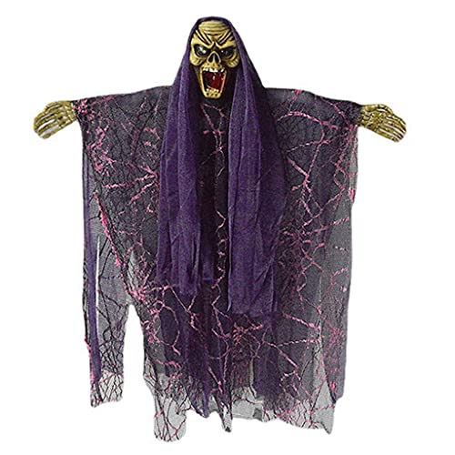 Fcnjsao Halloween Voice Control Hängende Geist Hexe Mit Kapuze Gruselige Robe Haunted Prop Horror Club Halloween Dekorationen von Fcnjsao