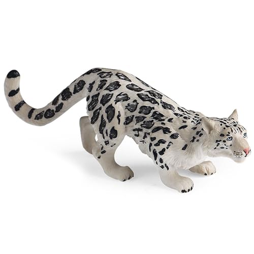 Fcnjsao Handbemalte Schneeleoparden Skulptur Leoparden Miniatur Modell Spielzeug Tischornament Ausstellungsstück Für Wohnzimmerschrank von Fcnjsao