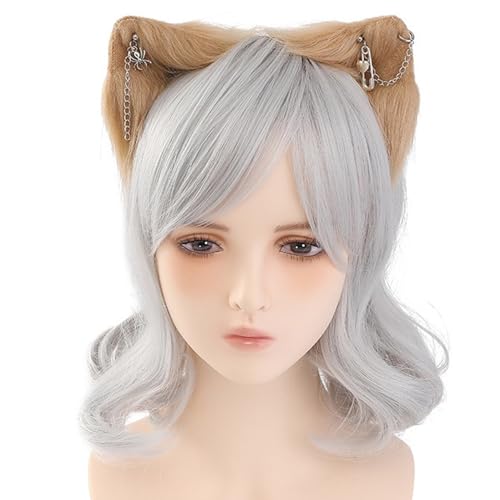 Fcnjsao Handgefertigtes Wolf Ohr Stirnbänder Kätzchen Girl Cosplay Kopfspeise Biest Ohren Fursuit Maskeraden Halloween Cosplay Party von Fcnjsao