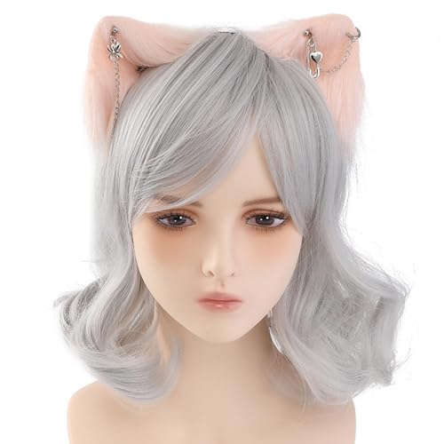 Fcnjsao Handgefertigtes Wolf Ohr Stirnbänder Kätzchen Girl Cosplay Kopfspeise Biest Ohren Fursuit Maskeraden Halloween Cosplay Party von Fcnjsao