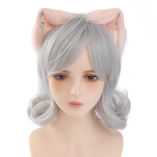 Fcnjsao Handgefertigtes Wolf Ohr Stirnbänder Kätzchen Girl Cosplay Kopfspeise Biest Ohren Fursuit Maskeraden Halloween Cosplay Party von Fcnjsao