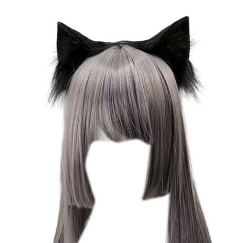 Fcnjsao Katze Ohr Form Haarband Musik Festivals Anime Charakter Stirnband Erwachsene Plüsch Kopfbedeckung Karneval Cosplay Requisiten Unisex von Fcnjsao