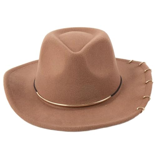 Fcnjsao Klassischer Fedora Für Maskeraden Anzieh Gentleman Mit Rollkrempe Für Erwachsene Karneval Party Cowboy Foto Kopfbedeckung von Fcnjsao