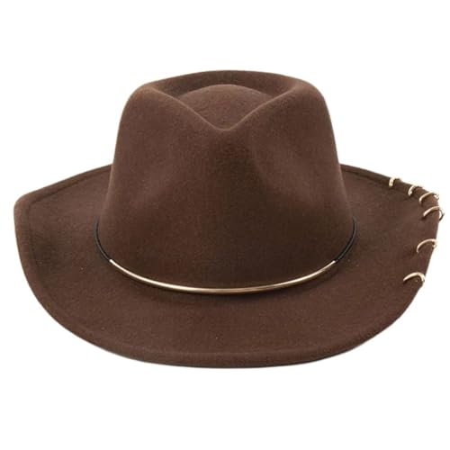 Fcnjsao Klassischer Fedora Für Maskeraden Anzieh Gentleman Mit Rollkrempe Für Erwachsene Karneval Party Cowboy Foto Kopfbedeckung von Fcnjsao