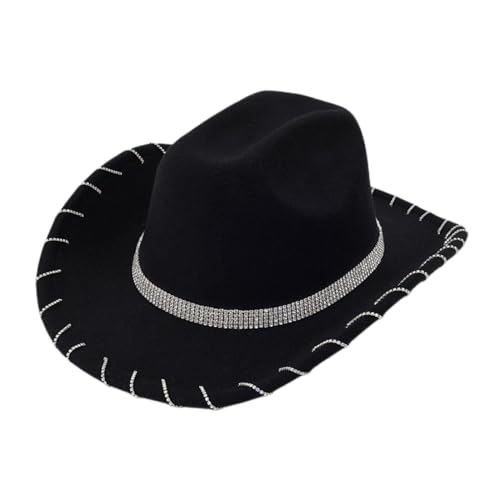 Fcnjsao Sparkling Crystal Cowboy Hats Belt Für Junggeselle Party Cowboy Hüte Für Schauspieler Schauspielerin von Fcnjsao