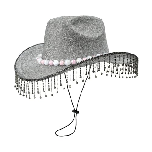 Fcnjsao Strassstones Quasten Cowboy Hüte Glitzerten Für Junggeselle Party Glitzer Für Clubbühnenbar von Fcnjsao