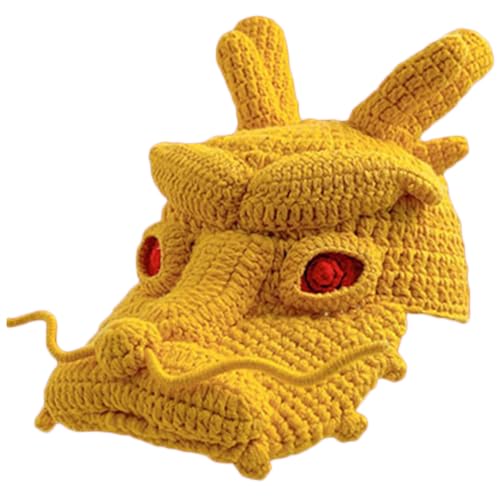 Fcnjsao Strick Dragon Hat Foto Requisiten Cool Chinese Loong Neuheit Kostüm Strickhüte Coole Foto Requisiten von Fcnjsao