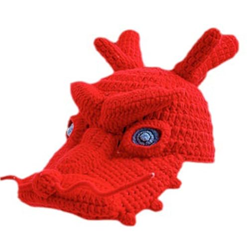 Fcnjsao Strick Dragon Hat Foto Requisiten Cool Chinese Loong Neuheit Kostüm Strickhüte Coole Foto Requisiten von Fcnjsao