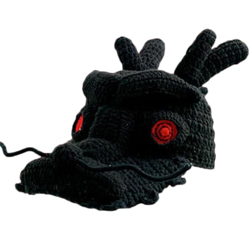 Fcnjsao Strick Dragon Hat Foto Requisiten Cool Chinese Loong Neuheit Kostüm Strickhüte Coole Foto Requisiten von Fcnjsao