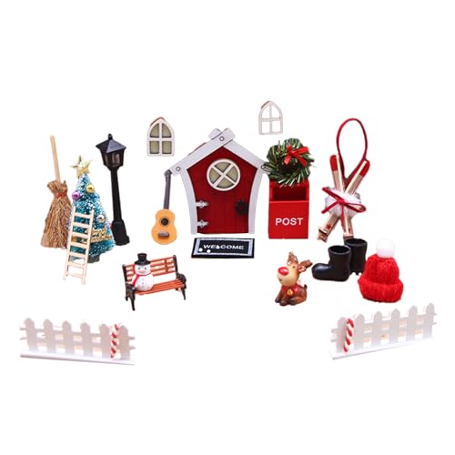 Fcnjsao Weihnachten Spielzeug Figur Modell Realistische Garten Besen Puppenhaus Pretend Mädchen Geschenk Vintage Besen Lampe Modell Spielzeug von Fcnjsao