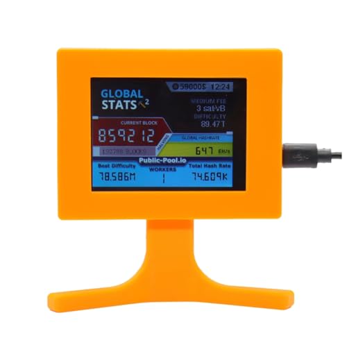 Fcuajdkq Nerdminer V2 56kh/S 2,8 LCD-Display Nerdminer Bitcoin Crypto Solo Lotterie Desk Miner Kryptowährung Miner Orange von Fcuajdkq