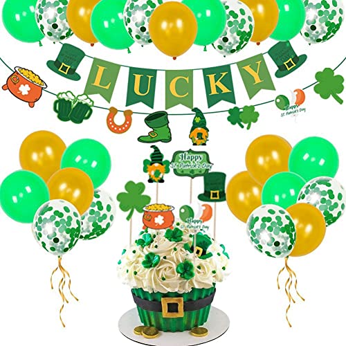 Fcuajdkq 'S Tag Balloon Dekoration und Arrangement Supplies Irish Theme Feiertag Klee Banner Balloon Set B von Fcuajdkq