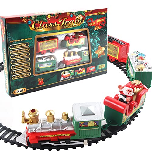 Electric Railway Train Set Battery Powered Christmas Train Santa Claus mit 216 cm Gleis für Home Tree Decoration von Fdit