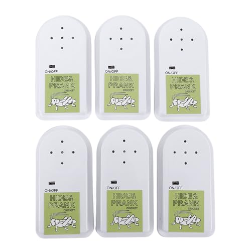 Fdit 6 Pack Cricket Noise Maker Streichbox - Realistischer Chirping -Sound, Klebriger Klebstoff für Büro- und Heimatstreiche, Zufalls -Timer, 4 Sounds - Lustiger Gag für Erwachsene und von Fdit