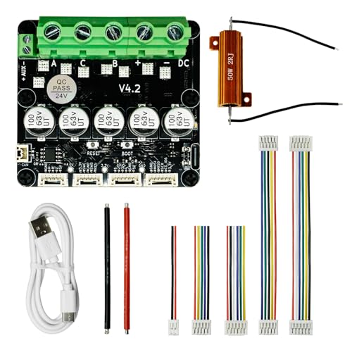 Fdit Bürstenloser Motorcontroller, Hochpräziser Bürstenloser Gleichstrommotortreiber mit Großem Strom, Treiberplatine für Bürstenlosen Servomotorcontroller ODESC V4.2, von Fdit