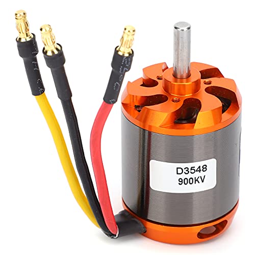 Fdit Ersatzzubehör für RC-Flugzeugmotoren, Bürstenloser Hochleistungs-RC-Motor für RC-Starrflügelflugzeuge – D3548 Bürstenloser Motor, Orange + Silber (1100KV) von Fdit