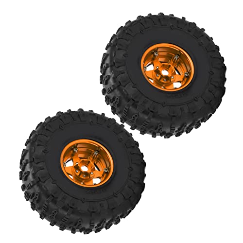 Fdit Langlebige 1,9-Zoll-RC-Crawler-Räder mit Hervorragendem Grip für Axial SCX10 1/10, Premium-Material, 2er-Pack Reifen (Goldschwarz) von Fdit