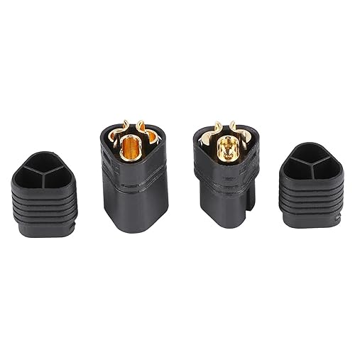 Fdit MT60-Stecker, Schwarzer Stecker und Buchse, 60 A Beständig, Abgedichtete Verbindung, Rutschfestes Design, RC-Bastlerzubehör von Fdit