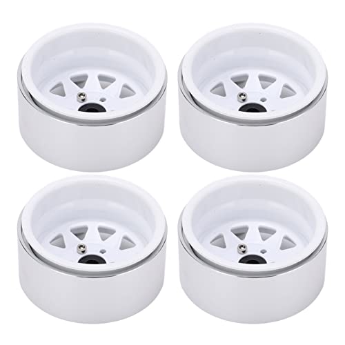 Fdit Robuste 1,9-Zoll-Felgennabe aus Metall mit 10 Löchern für Axial SCX10 1/10 RC-Car, Praktische Ersatzteile für RC-Bastler (White) von Fdit